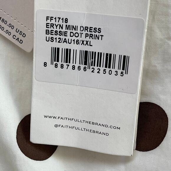 Anthropologie Eryn Polka Dot Mini Dress XXL Bessie Dot Faithfull The Brand NEW - Picture 6 of 9